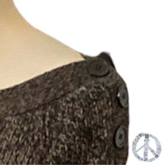 $ 5 $ add on Pink Rose marled black/ gray/ white knit sweater mini dress tunic - Picture 9 of 16